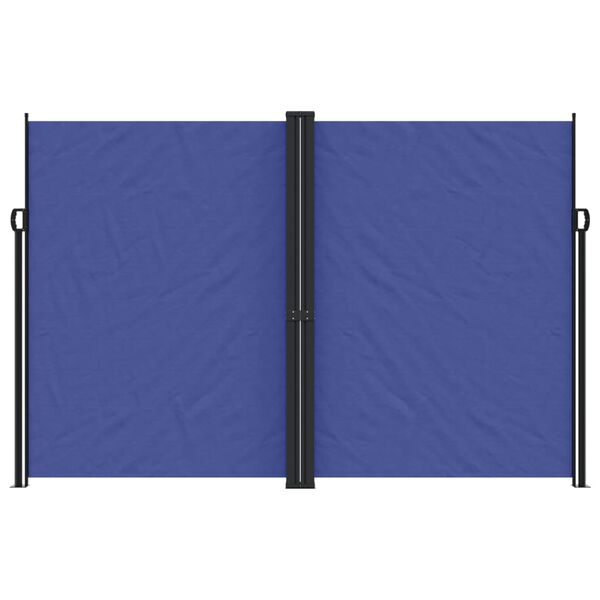 vidaXL Retractable Side Awning Blue 100% polyester with PU coating Large