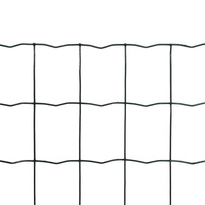 vidaXL Euro Fence Steel 82ft x 4.9ft Green