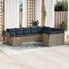vidaXL 10 Piece Patio Sofa Set with Cushions Gray Poly Rattan