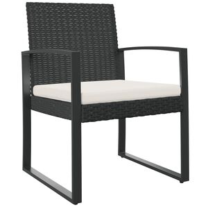vidaXL Garden Dining Chair Set of 2 Black Polypropylene Medium Durable