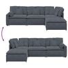 vidaXL Modular Sofa Dark Grey Velvet (100% polyester), Metal Oversized