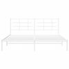 vidaXL Bed Frame White Steel Super King Bed Frame Rectangular Modern