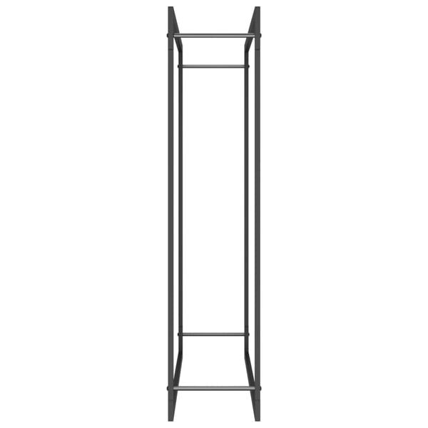 vidaXL Firewood Rack Matt Black 43.3"x11"x45.7" Steel