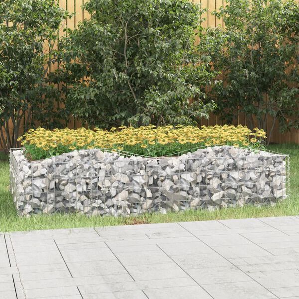 vidaXL Gabion Raised Bed Silver Galvanized iron Large Durable