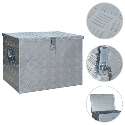 vidaXL Aluminum Box 24"x16.9"x17.9" Silver