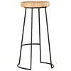 vidaXL Bar Stool Set of 2 Natural, Black