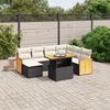 vidaXL Garden Sofa Set Black and Cream White