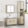 vidaXL Bathroom Furniture Set Sonoma Oak Engineered Wood, Metal, Glass