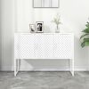 vidaXL Sideboard White Steel Medium Levelers Sideboard Rectangular