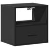 vidaXL Wall-mounted Bedside Cabinet Set of 2 Black Engineered wood, Metal
