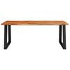 vidaXL Dining Table Natural wood with black legs