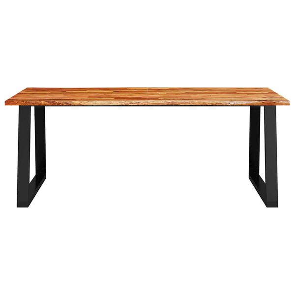 vidaXL Dining Table Natural wood with black legs