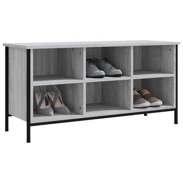 vidaXL Shoe Cabinet Grey Sonoma Engineered Wood Medium Shoe Cabinet