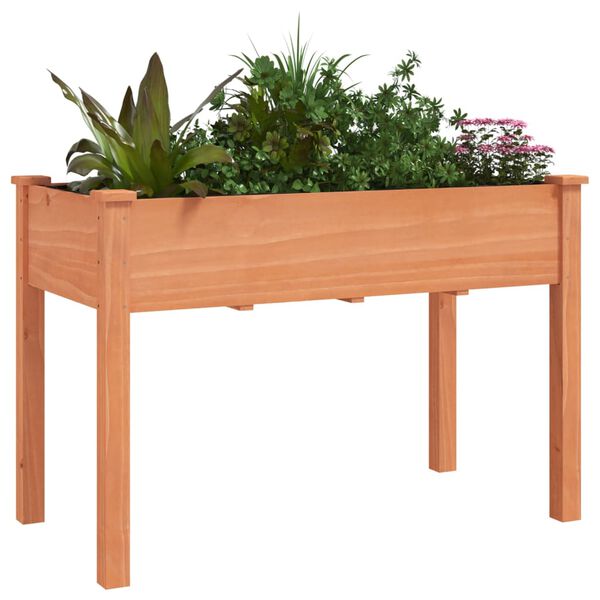 vidaXL Planter Brown Solid fir wood, Non-woven fabric Large