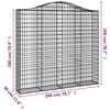 vidaXL Arched Gabion Baskets 13 pcs 78.7x11.8x180/200" Galvanised Iron