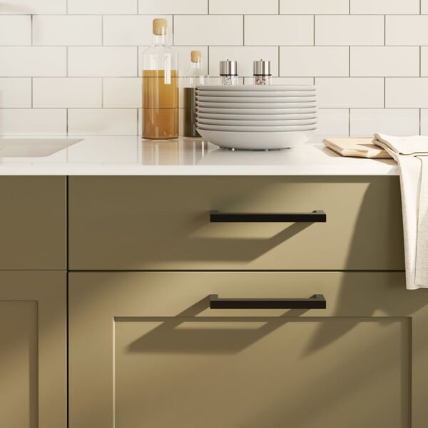 vidaXL Cabinet Handle Set of 10 Black