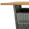 vidaXL Bar Table Grey PE rattan Medium Durable Bar Table Square
