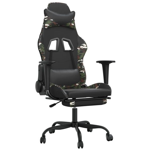 vidaXL Gaming Chair Black and Camouflage