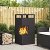 vidaXL Fire Pit Black 19.69 x 19.69 x 39.37 in Steel