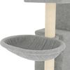 vidaXL Cat Tree Light gray Engineered wood, Plush, Sisal Large Durable