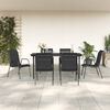 vidaXL Garden Dining Set Black Powder-coated steel Standard Durable