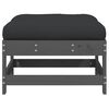 vidaXL Garden Footstool Grey, Black Solid pine wood, Plywood, Oxford fabric
