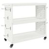 vidaXL Tool Trolley with Shelf White 75 x 35 x 73 cm Cold-rolled steel