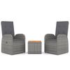 vidaXL Garden Lounge Set Dark Grey PE Rattan, Steel, Solid Acacia Wood