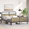 vidaXL Bed Frame Sonoma Oak Steel, Engineered Wood Full Bed Frame