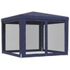 vidaXL Party Tent with 4 Mesh Sidewalls Blue 9.8'x9.8' HDPE