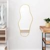 vidaXL Wall Mirror Gold Glass, PVC 35.4 x 15.7 in Wall Mirror Oblong