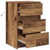 vidaXL Bedside Cabinet with Old wood 38 x 34 x 61 cm Engineered wood