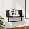 vidaXL Wall Shelf Black Engineered wood, metal Small Wall Shelf
