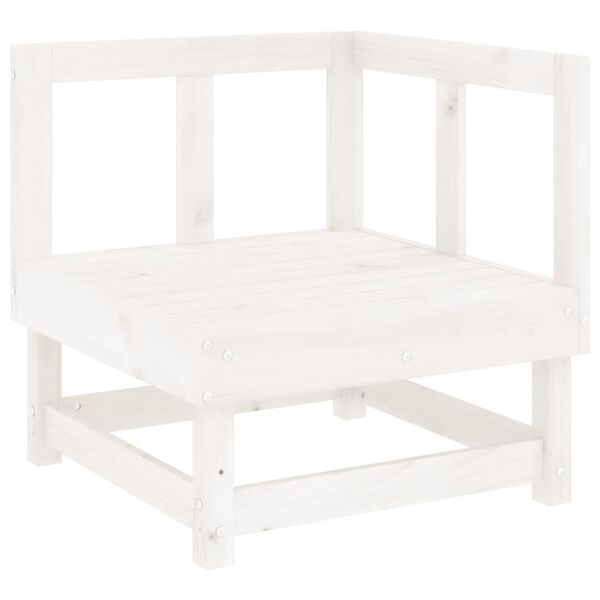 vidaXL Garden Lounge Set White Solid Pine Wood Large Modular
