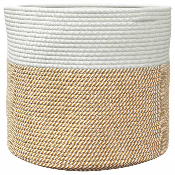 vidaXL Storage Basket Brown and White Cotton ropes Medium Foldable