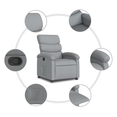 vidaXL Recliner Chair Light Gray Fabric