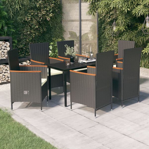 vidaXL Garden Dining Set Black