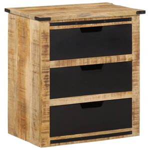 vidaXL Sideboard Natural wood, Black Solid Mango Wood Medium Sideboard