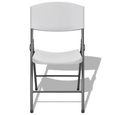 vidaXL Folding Patio Chairs 4 pcs Steel and HDPE White