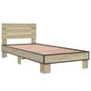vidaXL Bed Frame Sonoma oak Engineered wood and metal Single Modern