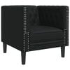 vidaXL Chesterfield Sofa Chair Black Faux leather, plywood, solid wood
