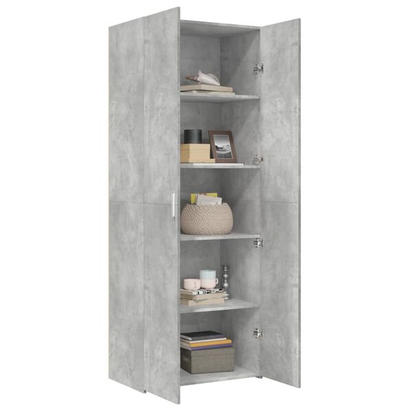 vidaXL Highboard Concrete grey Engineered wood Tall Highboard