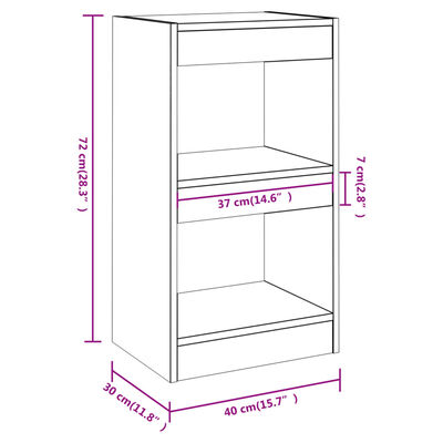 vidaXL Book Cabinet/Room Divider Concrete Gray 15.7"x11.8"x28.3"