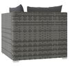 vidaXL 2-seater Sofa Grey PE rattan, steel, plastic, fabric (100% polyester)