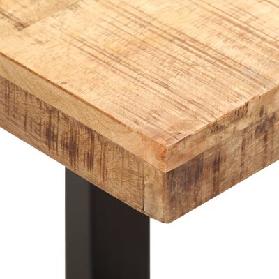 vidaXL Bench 43.3" Solid Rough Mango Wood and Steel
