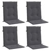 vidaXL Lowback Chair Cushion Set of 4 Anthracite