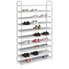 vidaXL Shoe Rack Silver Metal, Plastic, Non-Woven Fabric Large