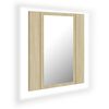 vidaXL Led Mirror Cabinet Sonoma oak Engineered wood, acrylic Medium