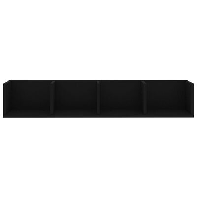 vidaXL CD Wall Shelf Black 39.4"x7.1"x7.1" Engineered Wood