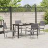 vidaXL Garden Dining Set with Cushion 5 pcs Grey Poly Rattan